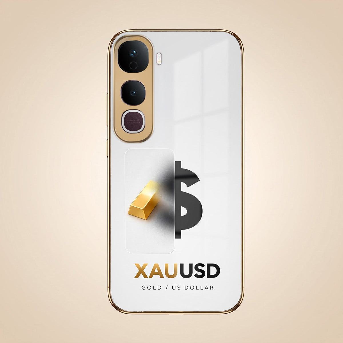Vivo Y400 Pro 5G Luxury XAU/USD Gold Electroplated Glass Phone Back Case