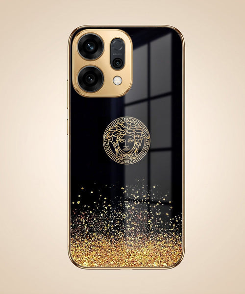 Oppo Reno 14 5G Medusa Head Gold Electroplated Glass Phone Back Case