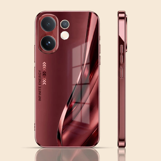 Vivo V60 5G Infinity Energy Burgundy Electroplated Glass Back Case