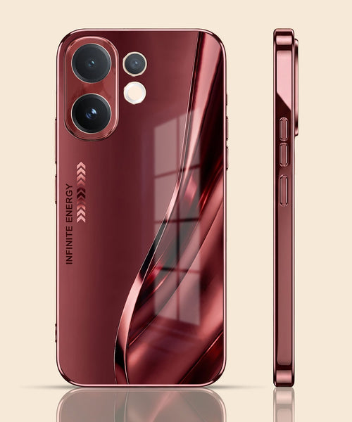 Vivo V60 5G Infinity Energy Burgundy Electroplated Glass Back Case
