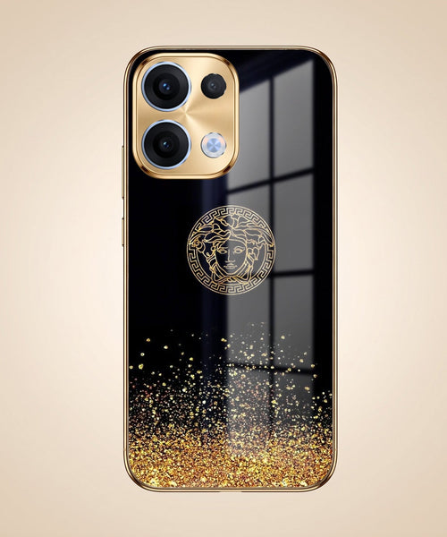 Oppo Reno 13 5G Medusa Head Gold Electroplated Glass Phone Back Case