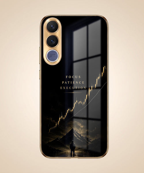 Vivo V70 FE 5G Focus Gold Electroplated Glass Phone Back Case