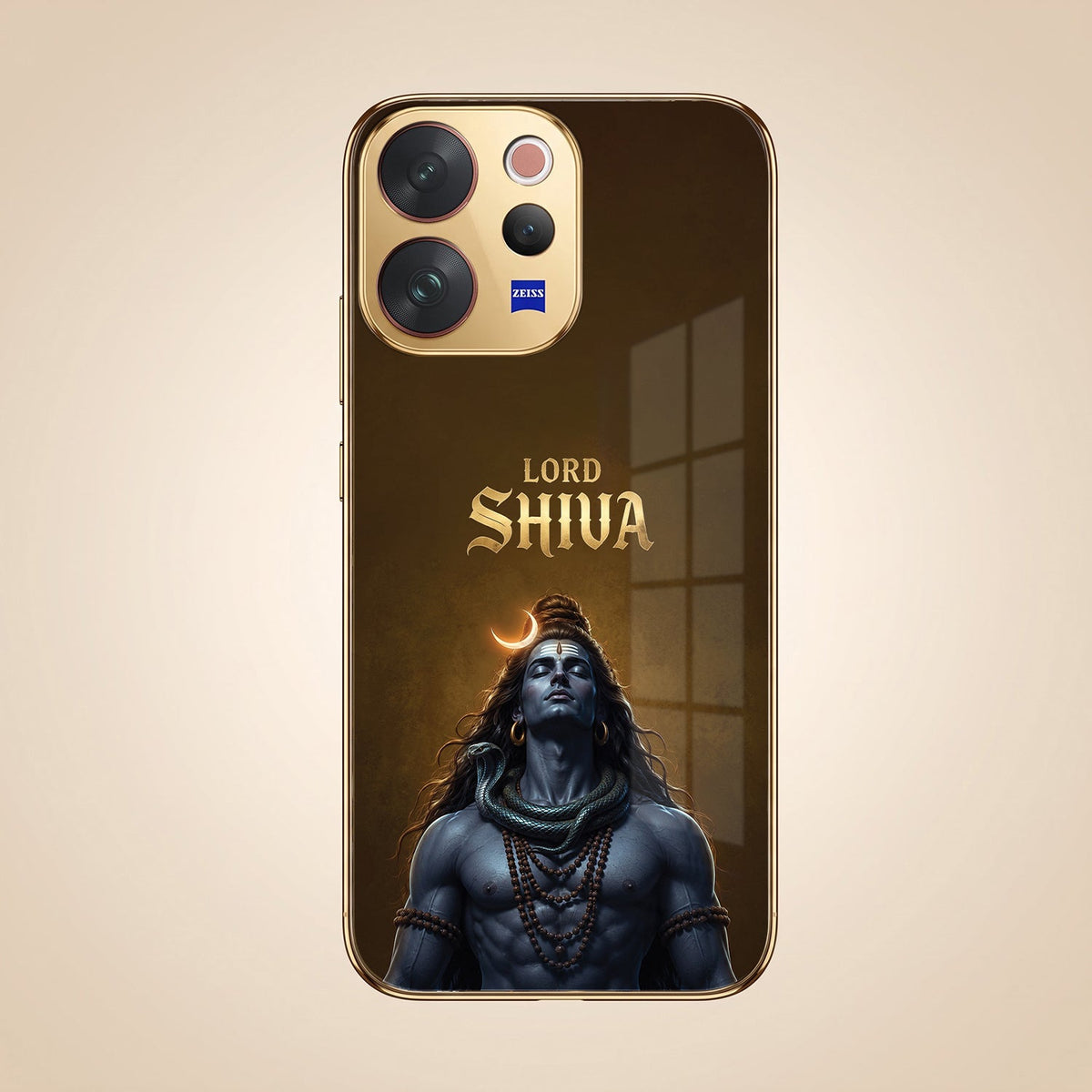 Vivo V70 5G Lord Shiva Gold Electroplated Glass Phone Back Case