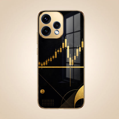 Oppo Reno 15 5G Trading Candles Gold Electroplated Glass Phone Back Case