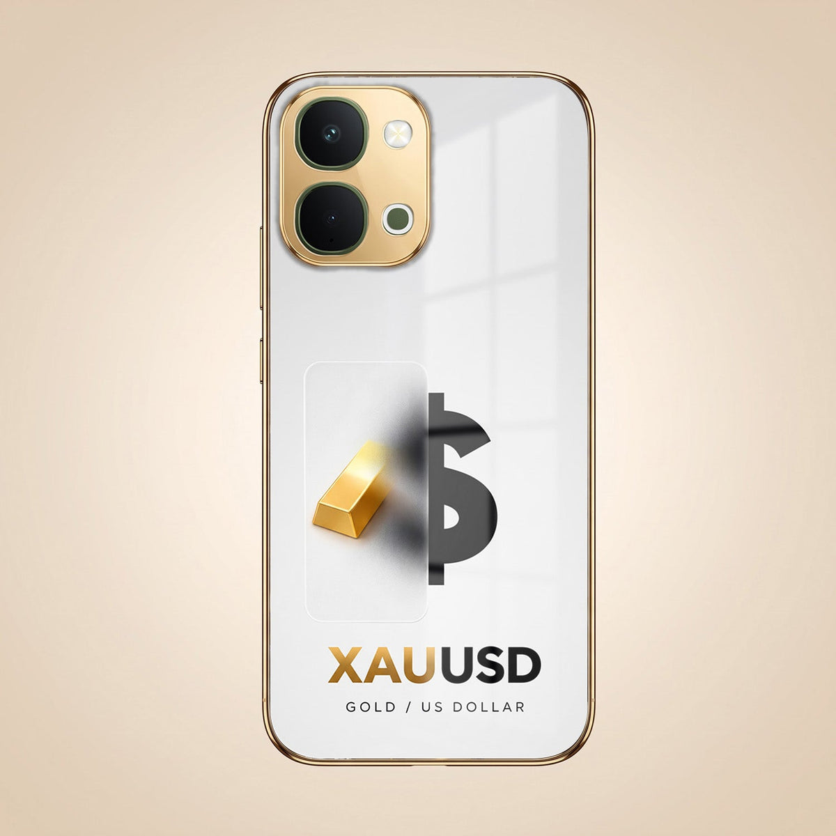 Vivo T5X 5G Luxury XAU/USD Gold Electroplated Glass Phone Back Case