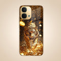 Vivo T5X 5G Luxury Tiger Gold Electroplated Glass Phone Back Case