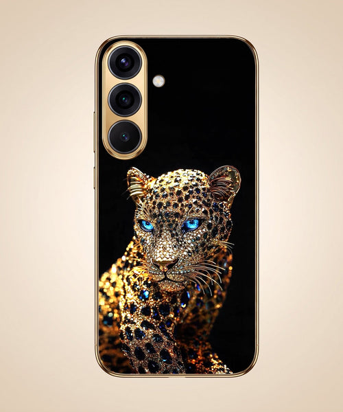 Samsung Galaxy A56 5G Panther Gold Electroplated Glass Phone Back Case