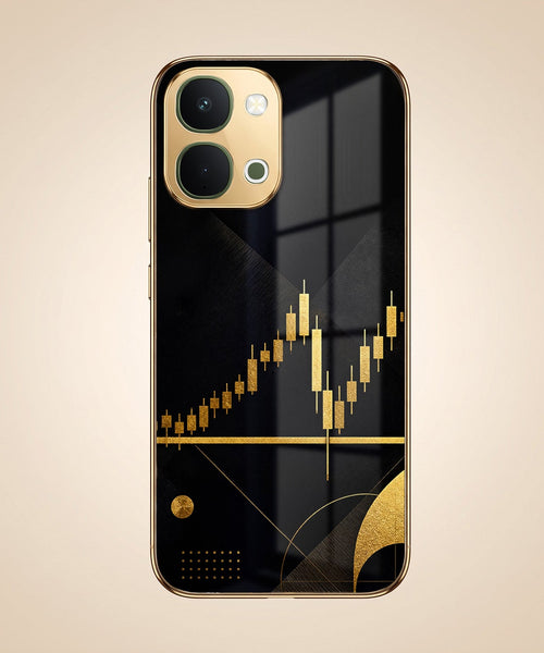 Vivo T5X 5G Trading Candles Gold Electroplated Glass Phone Back Case