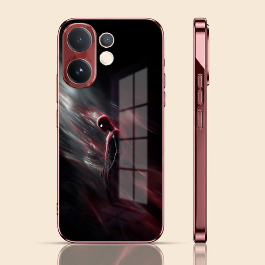 Vivo V60 5G Crimson Spider Burgundy Electroplated Glass Back Case