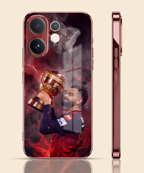 Vivo V60 5G Virat Kohli Burgundy Electroplated Glass Back Case