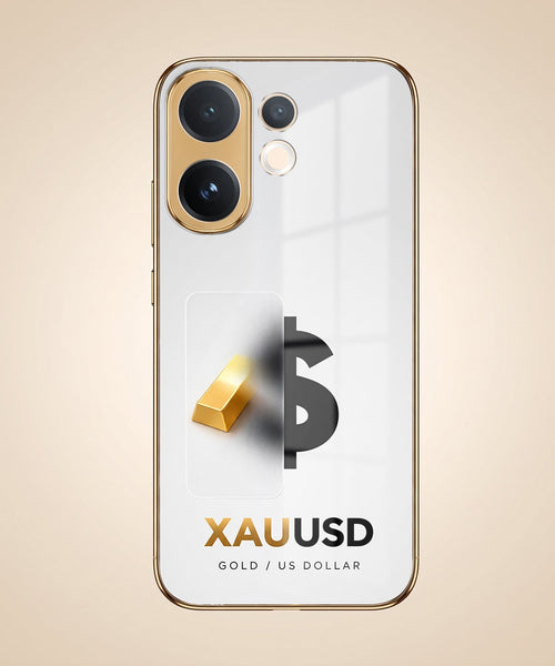 Vivo V60 5G Luxury XAU/USD Gold Electroplated Glass Phone Back Case