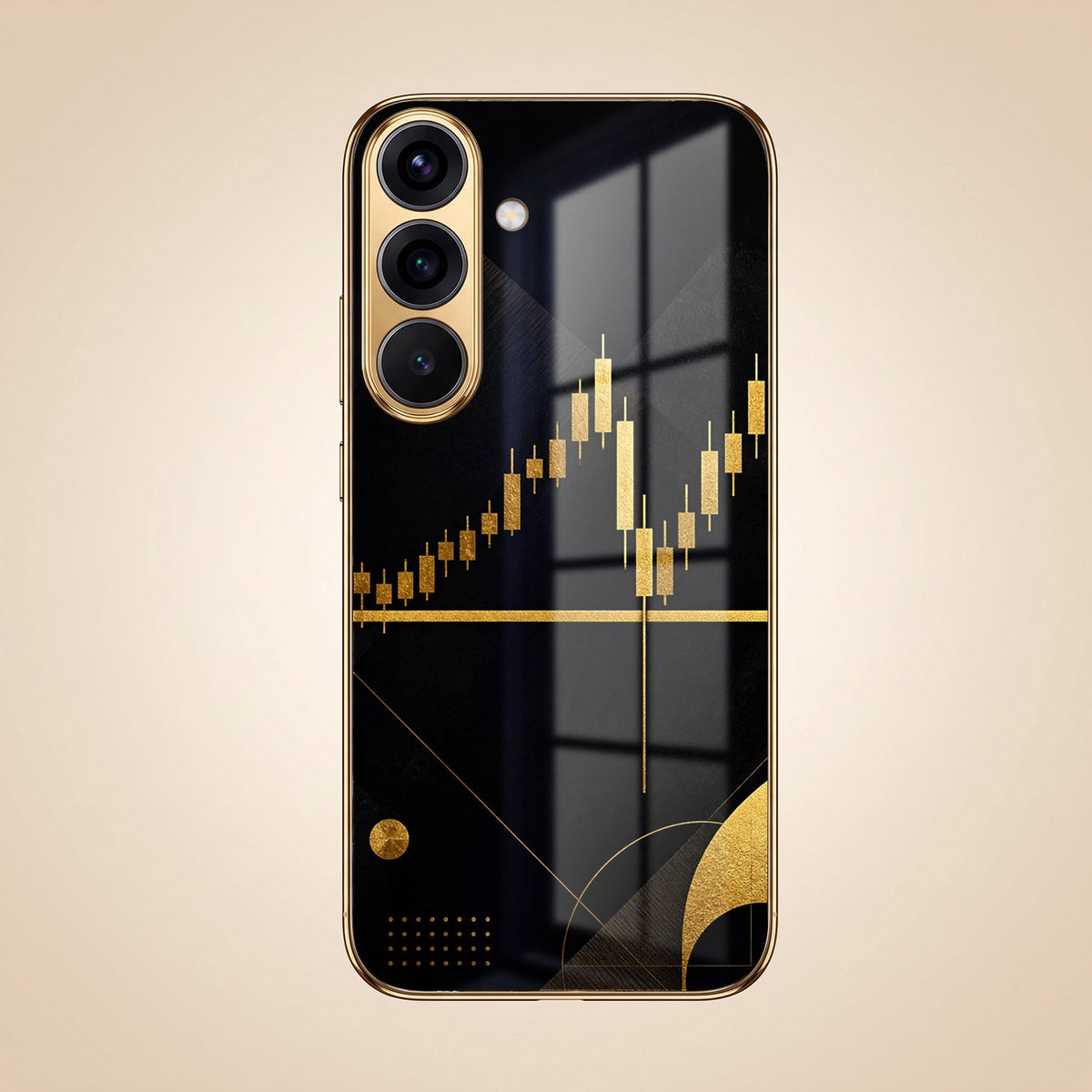 Samsung Galaxy A56 5G Trading Candles Gold Electroplated Glass Phone Back Case