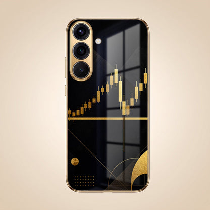 Samsung Galaxy A56 5G Trading Candles Gold Electroplated Glass Phone Back Case