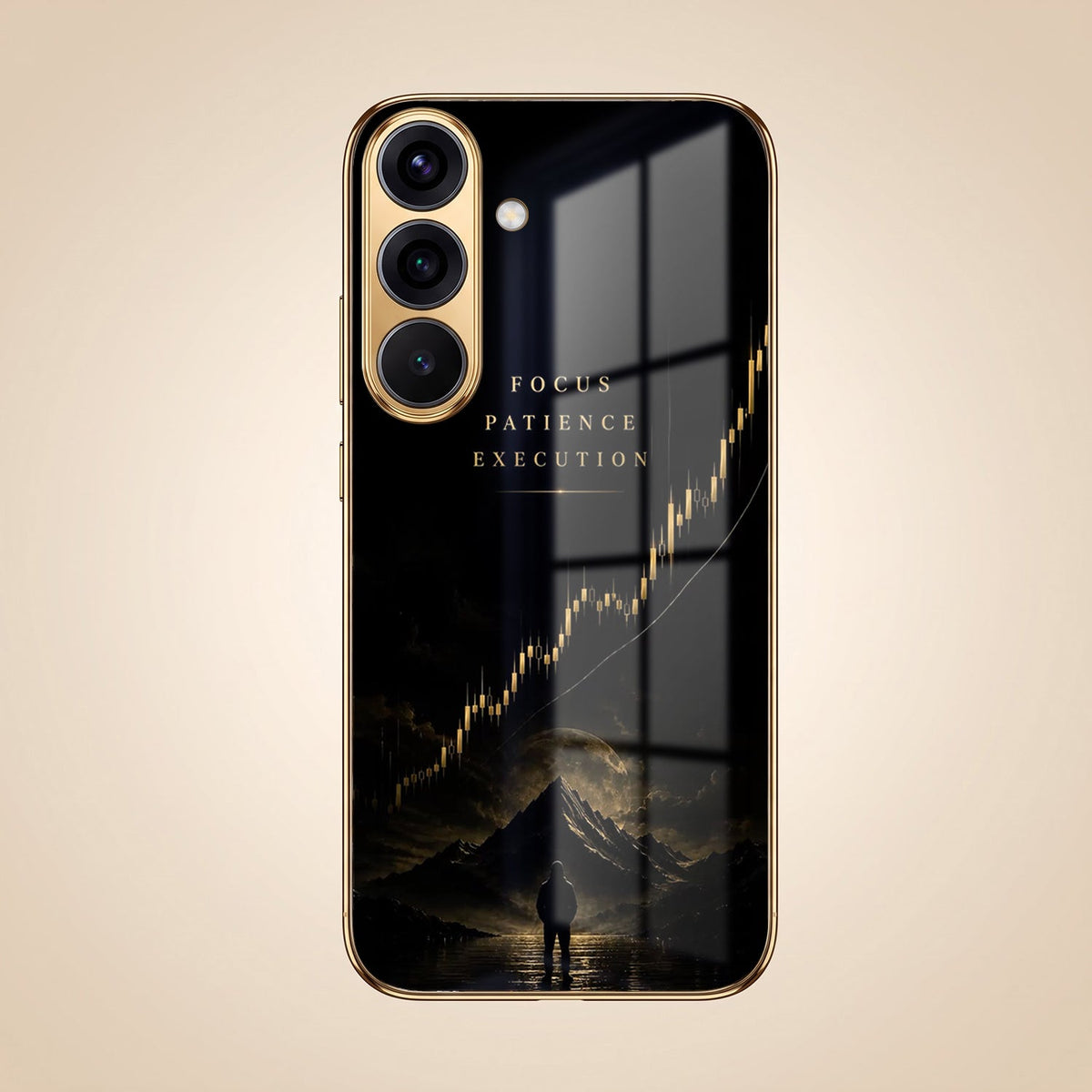 Samsung Galaxy A56 5G Trading Candles Gold Electroplated Glass Phone Back Case