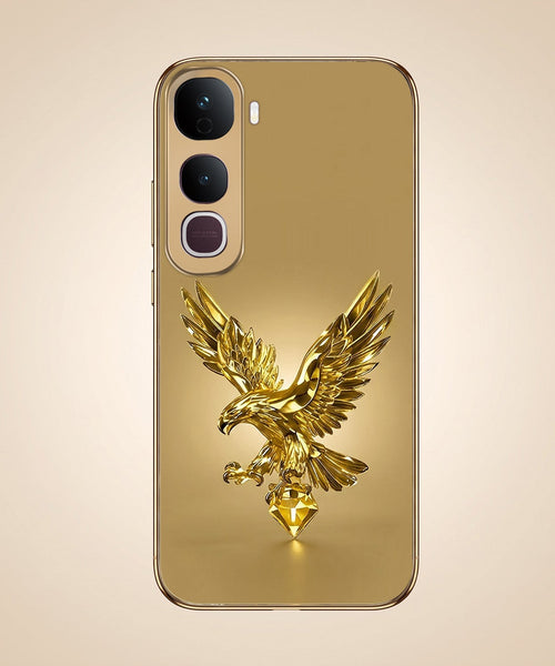 Vivo Y400 Pro 5G Golden Eagle Gold Electroplated Glass Phone Back Case