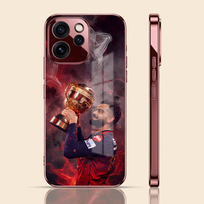 Oppo Reno 15 Pro Mini 5G Virat Kohli Burgundy Electroplated Glass Back Case