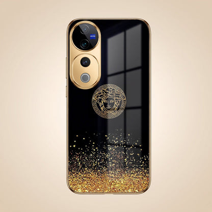 Vivo V40 Pro 5G Medusa Head Gold Electroplated Glass Phone Back Case