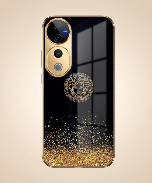 Vivo V40 Pro 5G Medusa Head Gold Electroplated Glass Phone Back Case