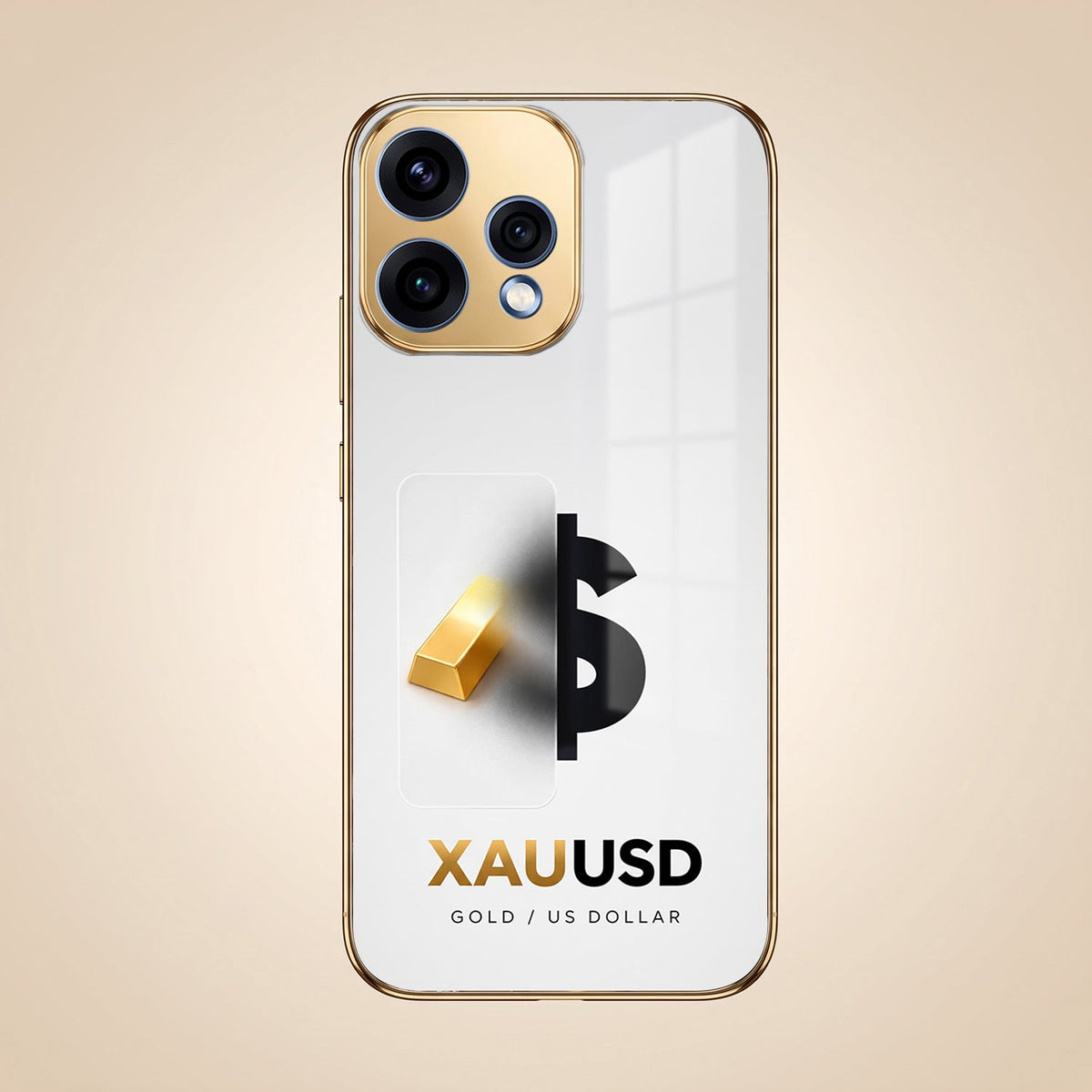 Oppo Reno 15 5G Luxury XAU/USD Gold Electroplated Glass Phone Back Case