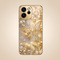 Oppo Reno 15 Pro Mini 5G Golden Butterfly Gold Electroplated Glass Phone Back Case