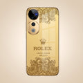 Vivo V40 Pro 5G Rolex Crown Gold Electroplated Glass Phone Back Case