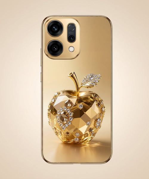 Oppo Reno 14 5G Golden Apple Gold Electroplated Glass Phone Back Case
