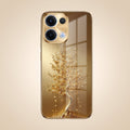 Oppo Reno 13 5G Golden Tree Gold Electroplated Glass Phone Back Case
