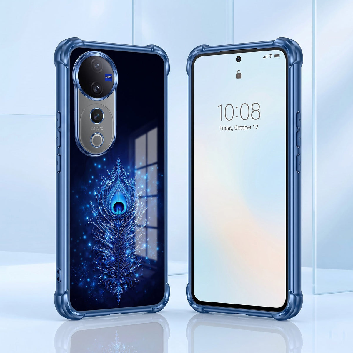 Vivo V40 Pro 5G Premium Peacock Feather Airbags Printed Back Case