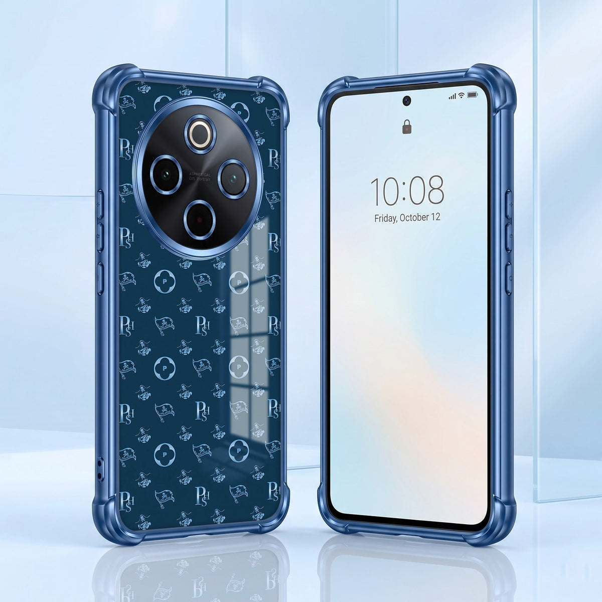 Vivo T4 5G Luxury Monogram Blue Airbags Printed Back Case
