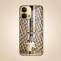 Vivo T5x 5G Luxury Dior Gold Electroplated Glass Phone Back Case