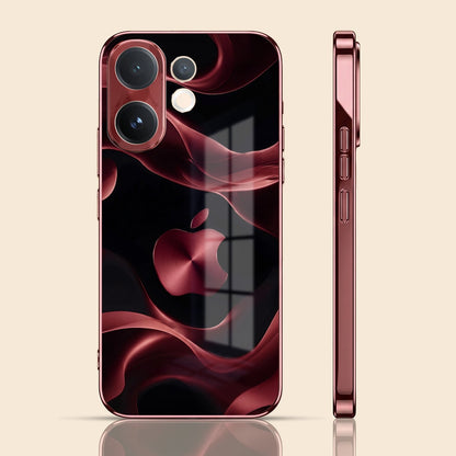 Vivo V60 5G Wave Apple Burgundy Electroplated Glass Back Case