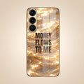Samsung Galaxy A36 5G Money Flows To Me Gold Electroplated Glass Phone Back Case