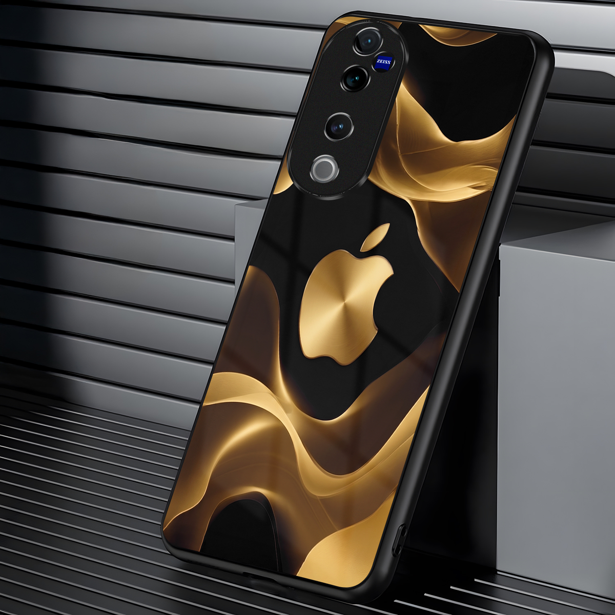 Vivo V40 Pro 5G Premium Acrylic Shockproof Glass Back Case (Wave Apple)