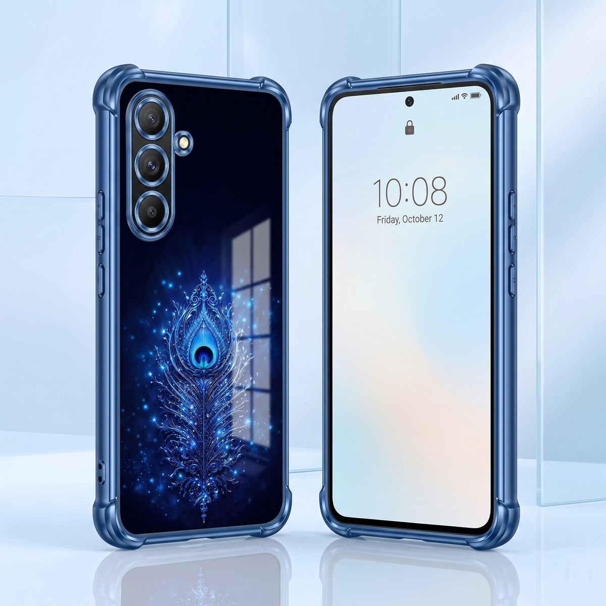 Samsung Galaxy A56 5G Premium Peacock Feather Airbags Printed Back Case