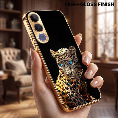 Vivo V70 FE 5G Panther Gold Electroplated Glass Phone Back Case
