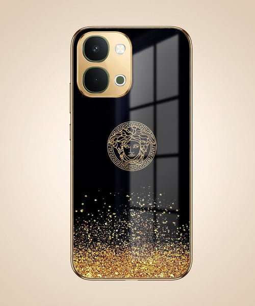 Vivo T5x 5G Medusa Head Gold Electroplated Glass Phone Back Case