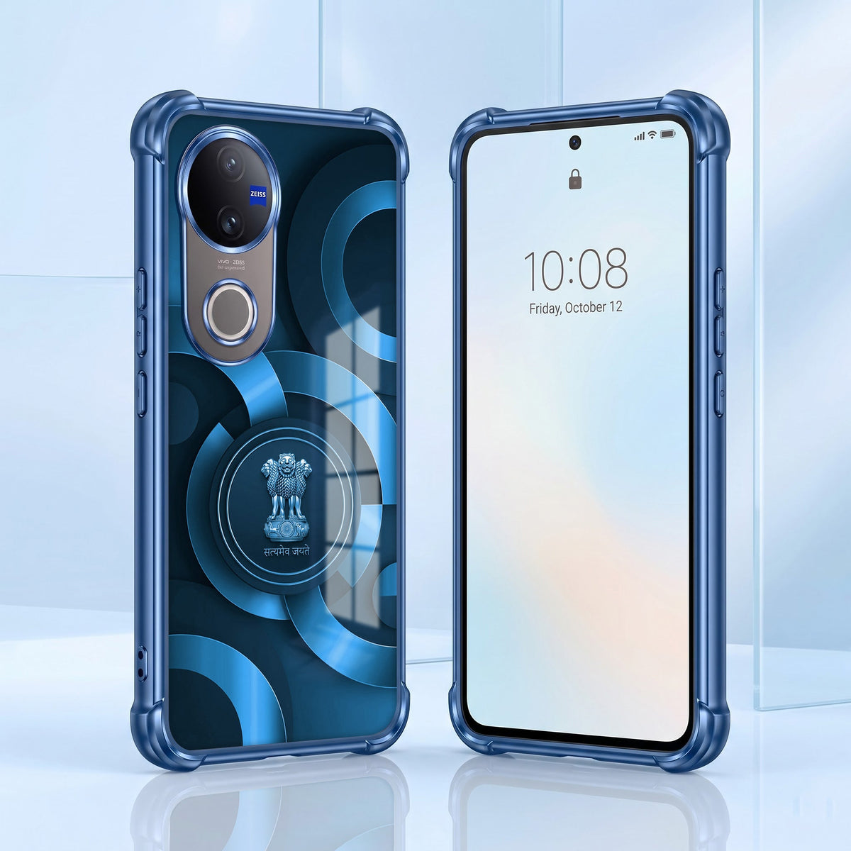 Vivo V50 5G Blue Emblem Airbags Printed Back Case