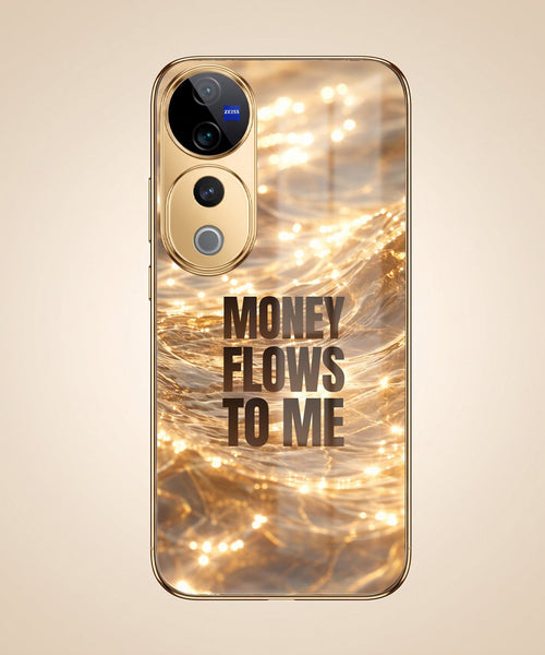 Vivo V40 Pro 5G Money Flows To Me Gold Electroplated Glass Phone Back Case