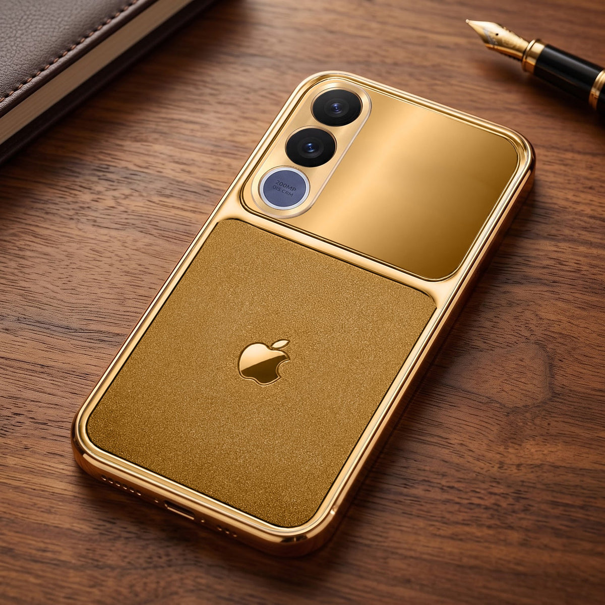 Vivo V70 FE 5G Royal Touch Apple Gold Electroplated Glass Phone Back Case