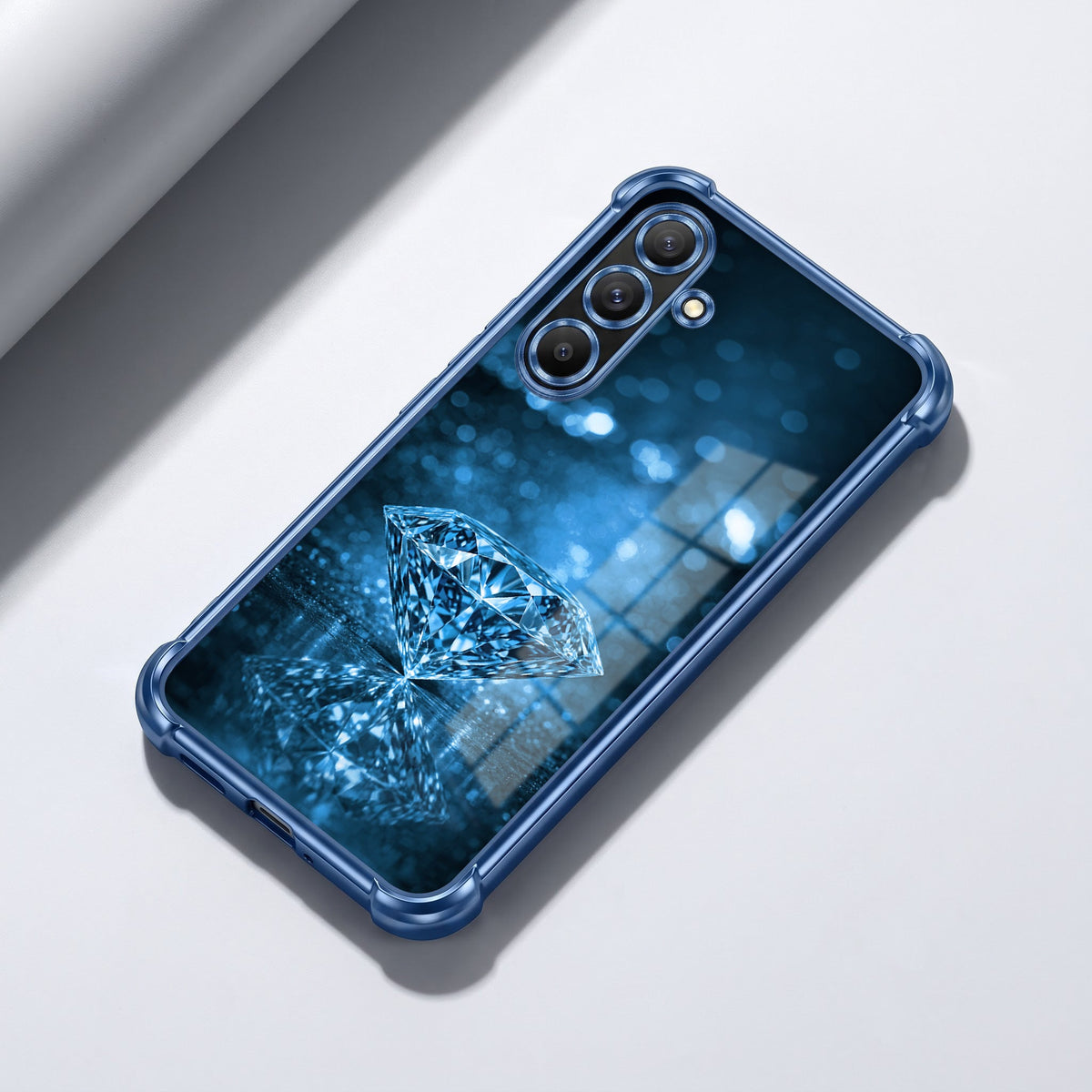 Samsung Galaxy A56 5G Blue Diamond Airbags Printed Back Case