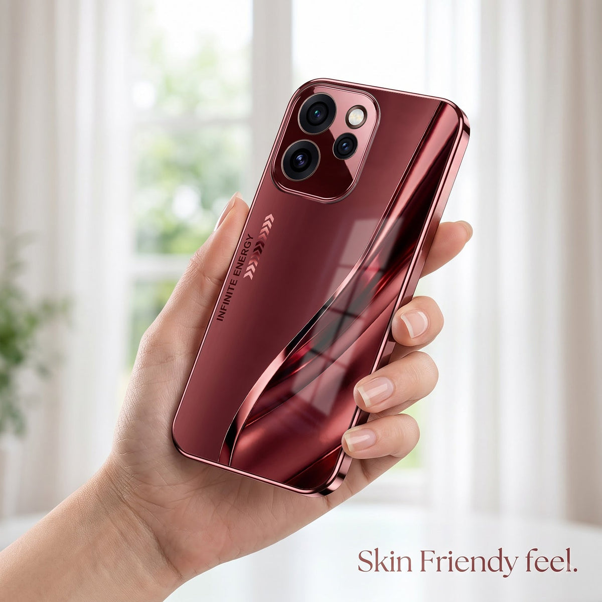 Oppo Reno 15 Pro Mini 5G Infinity Energy Burgundy Electroplated Glass Back Case