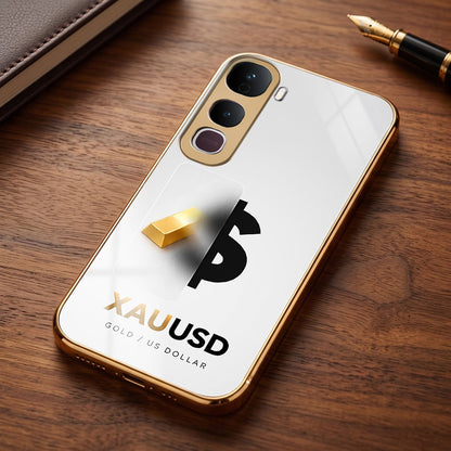 Vivo Y400 Pro 5G Luxury XAU/USD Gold Electroplated Glass Phone Back Case