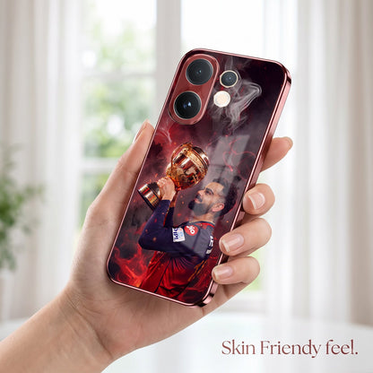 Vivo V60 5G Virat Kohli Burgundy Electroplated Glass Back Case
