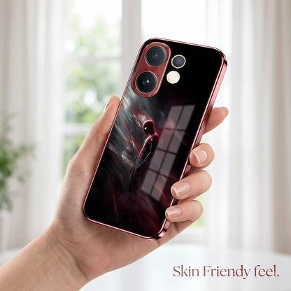 Vivo V60 5G Crimson Spider Burgundy Electroplated Glass Back Case