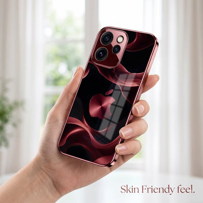 Oppo Reno 15 Pro Mini 5G Wave Apple Burgundy Electroplated Glass Back Case