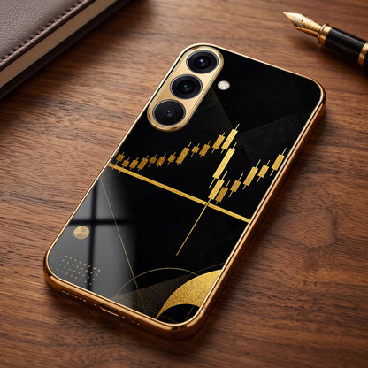 Samsung Galaxy A56 5G Trading Candles Gold Electroplated Glass Phone Back Case