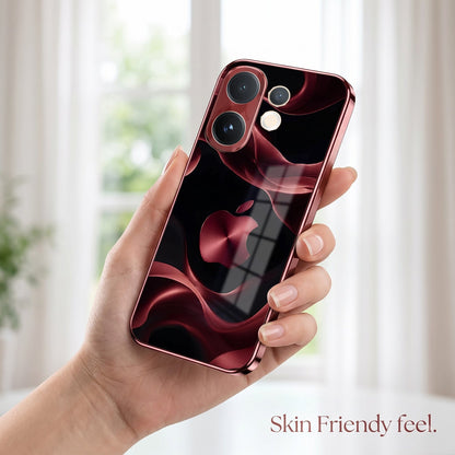 Vivo V60 5G Wave Apple Burgundy Electroplated Glass Back Case