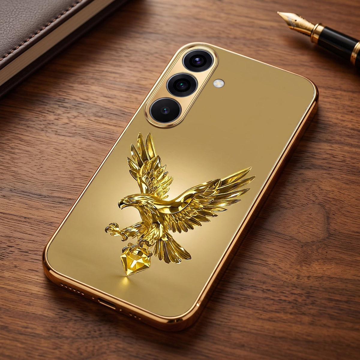 Samsung Galaxy A56 5G Golden Eagle Gold Electroplated Glass Phone Back Case