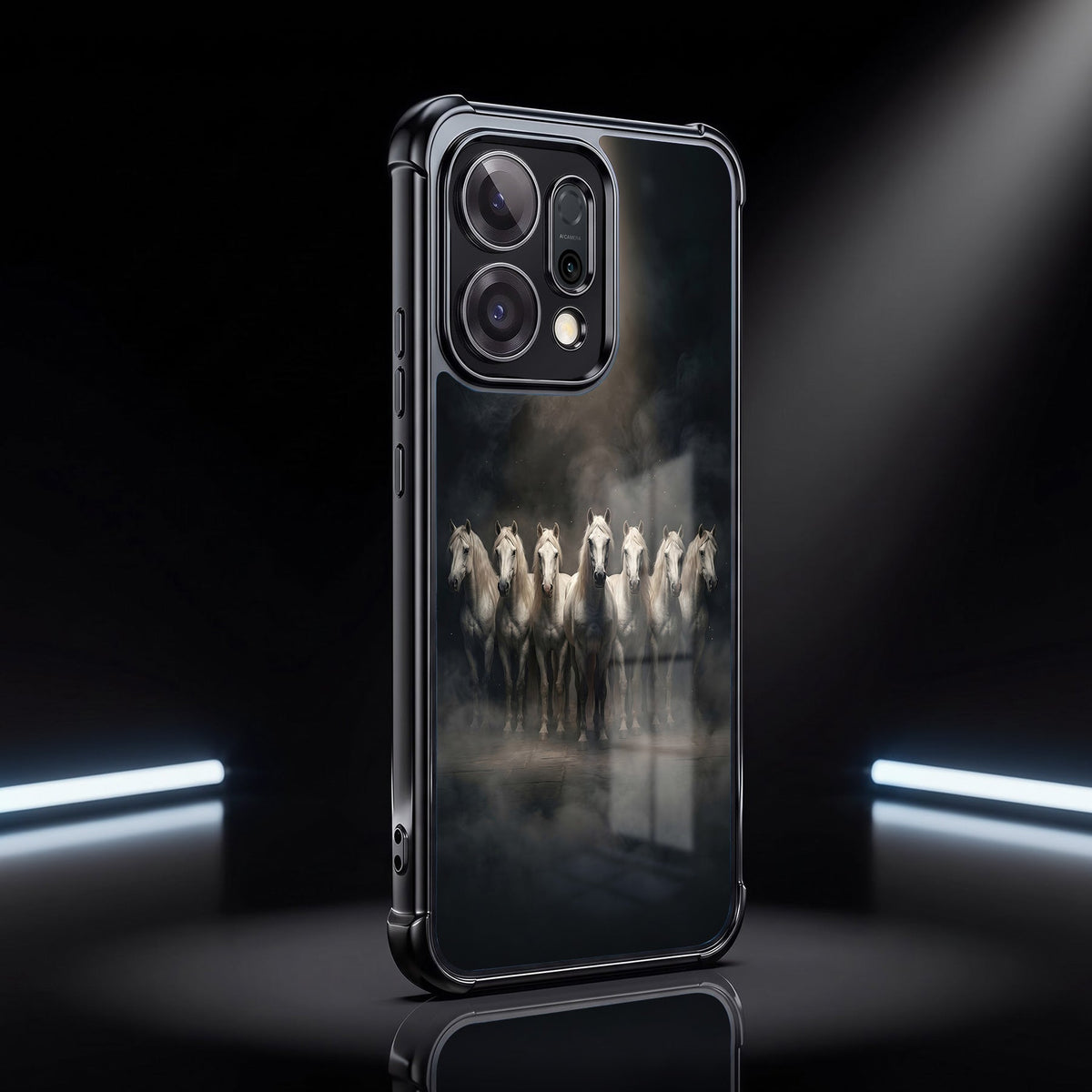 Oppo Reno 14 5G Running Horses Airbags Printed Back Case
