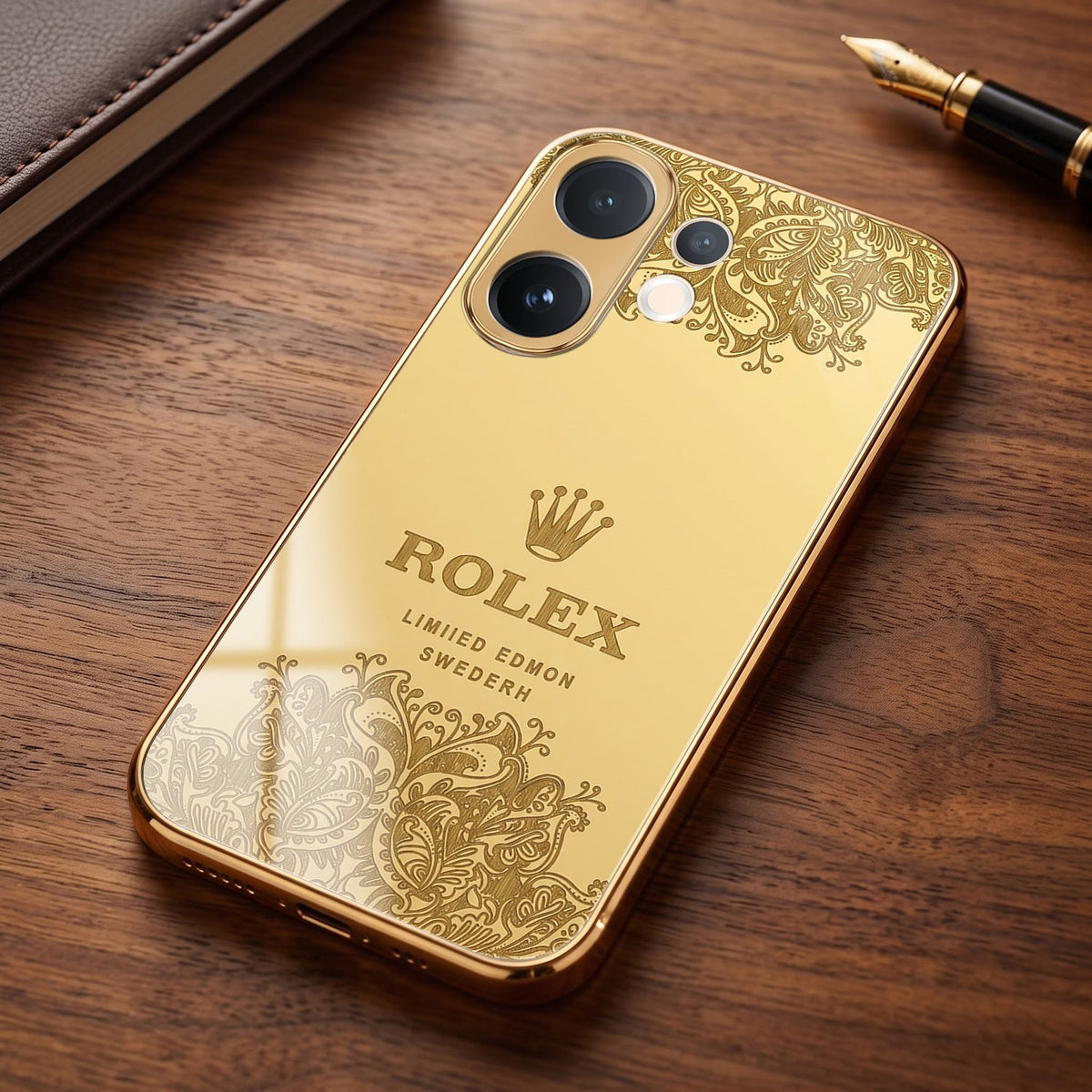 Vivo V60 5G Rolex Crown Gold Electroplated Glass Phone Back Case